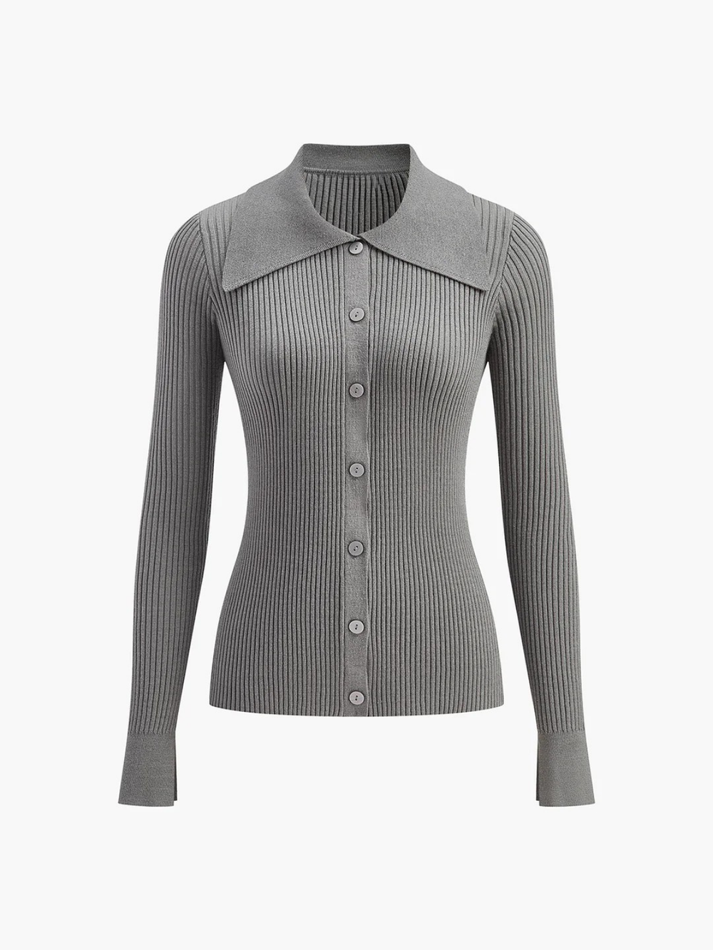 Levoire | Élégant Cardigan Slim À Rayures Avec Revers