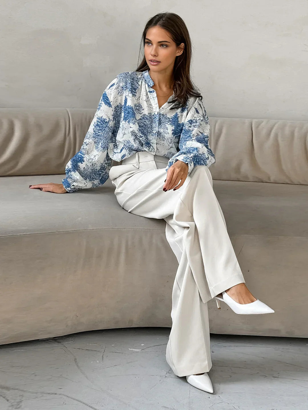 Levoire | Blouse À Manches Longues Imprimée