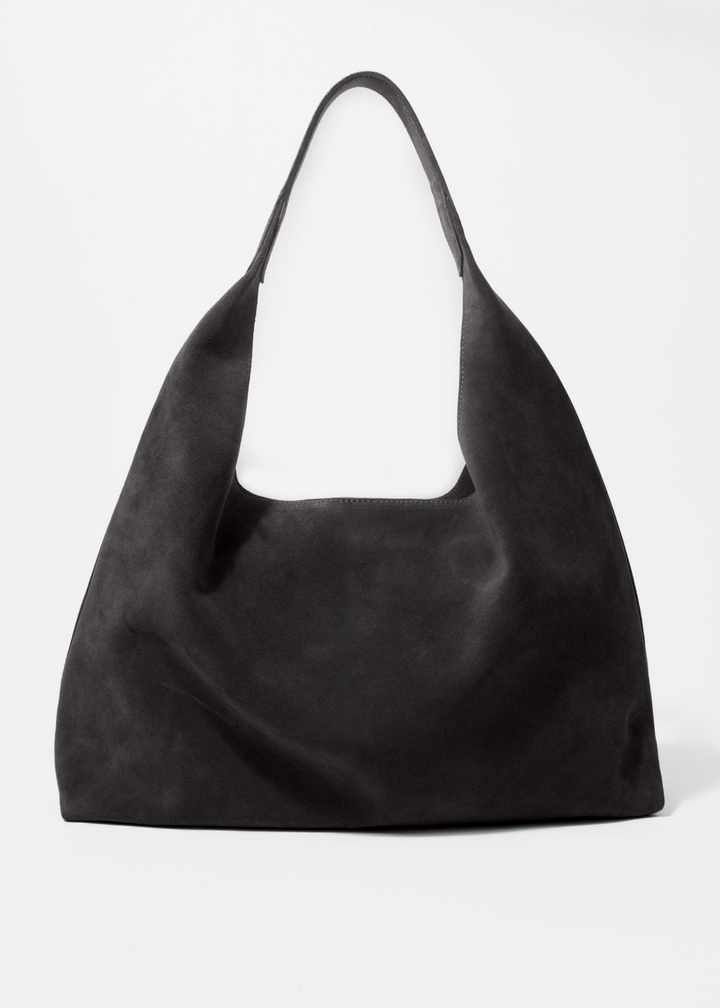 Levoire | Sac À Épaule En Daim Synthétique Noir