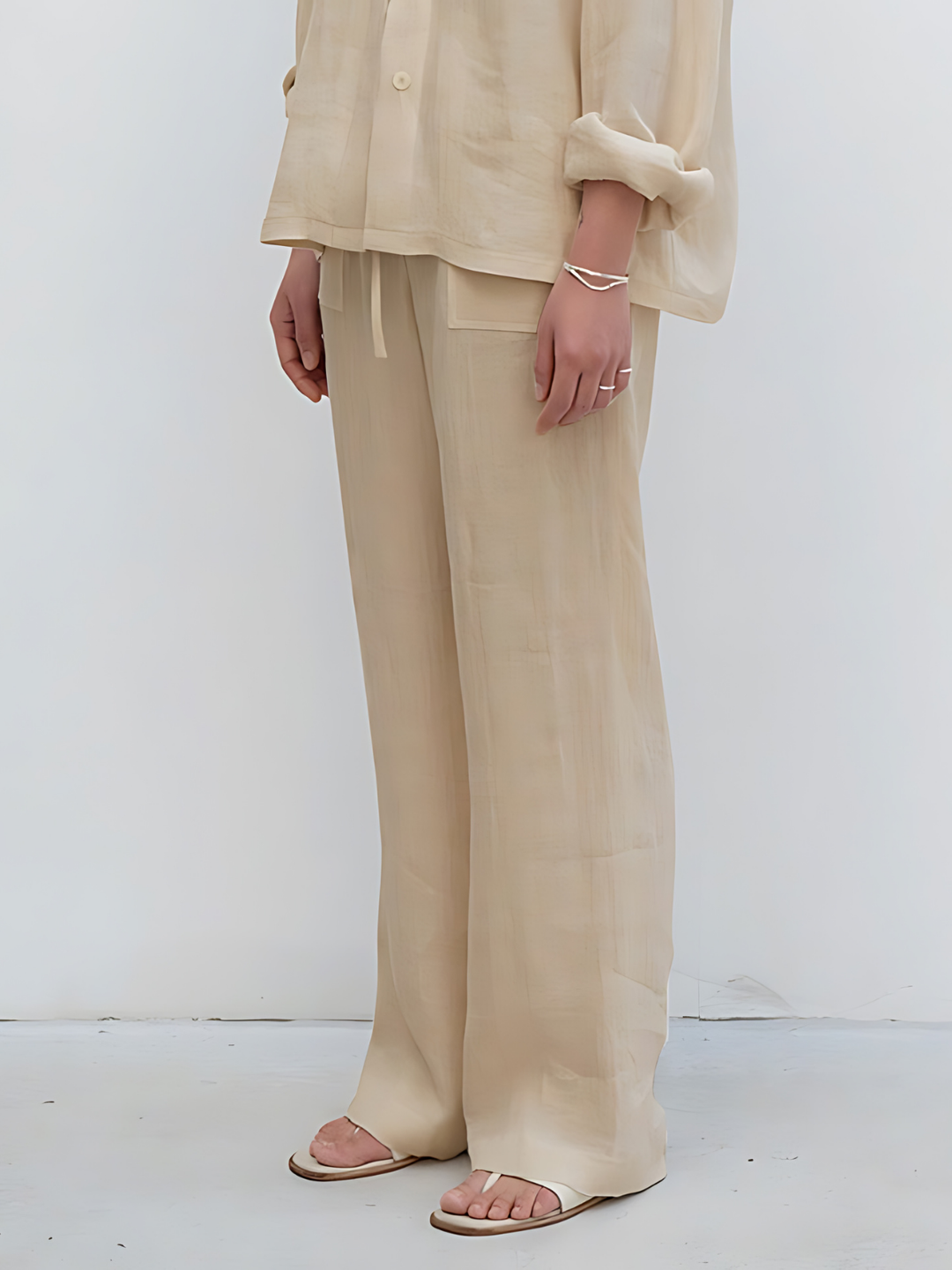 Levoire | Pantalons Droit Taille Haute Abricot