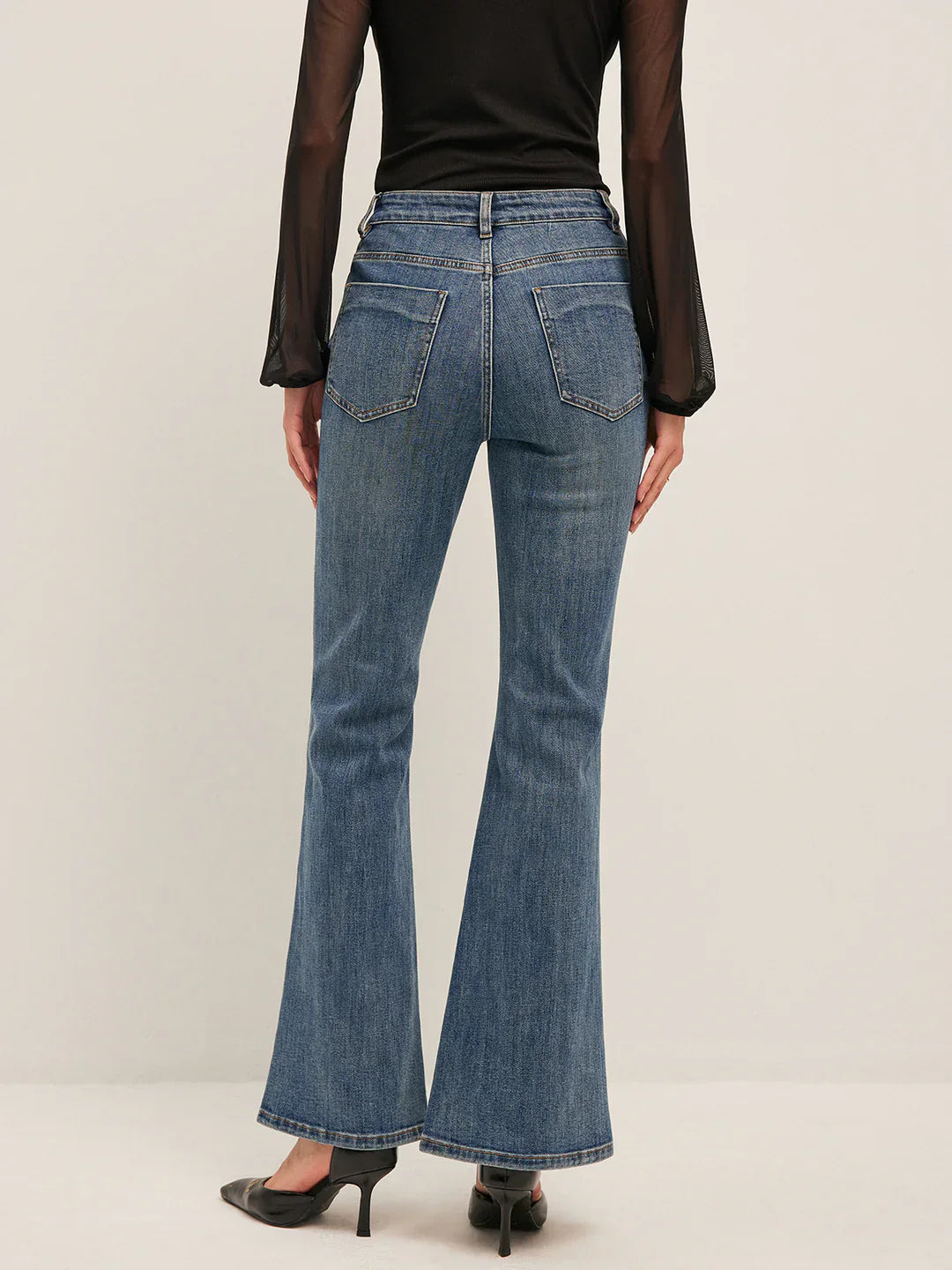 Levoire | Jean Skinny Évasé Élégant Taille Moyenne