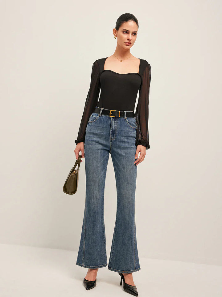 Levoire | Jean Skinny Évasé Élégant Taille Moyenne