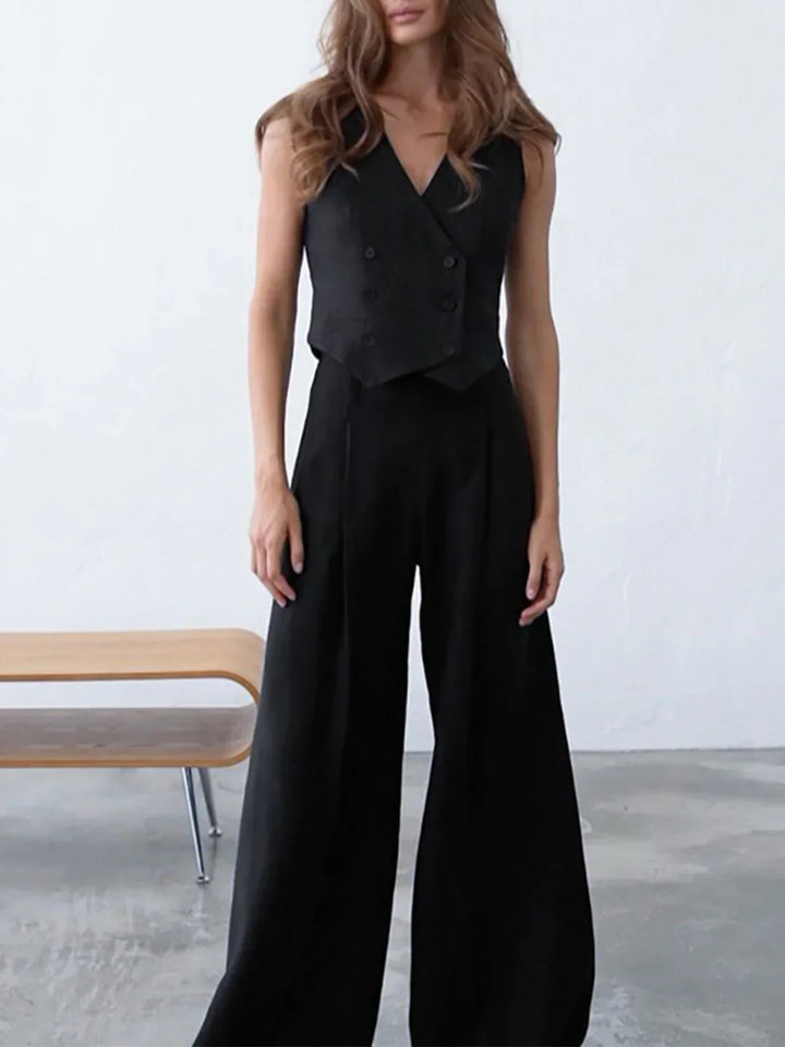 Levoire | Élégant Ensemble De Gilet En Lin & Pantalons