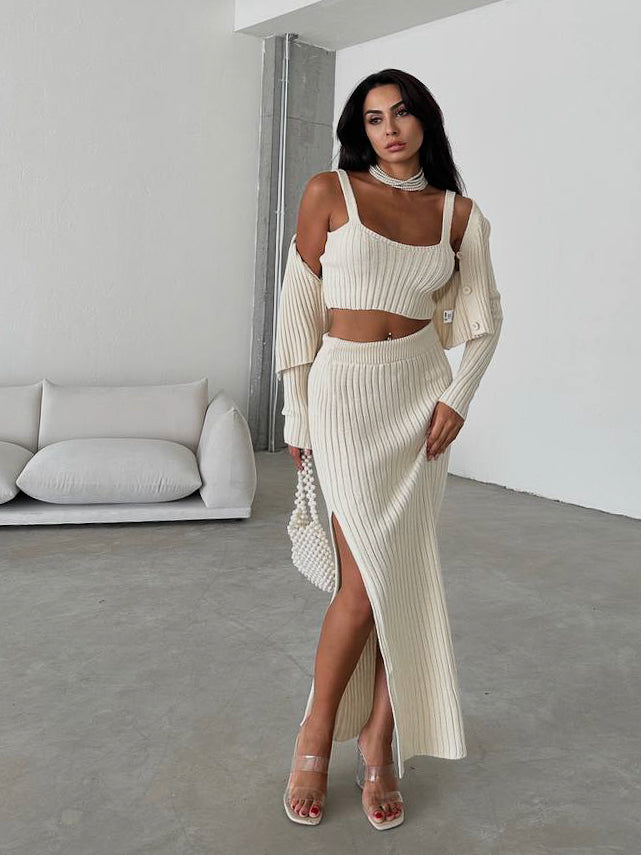 Levoire | Ensemble En Tricot Élégant Trois Pièces