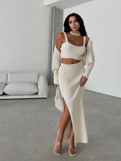 Levoire | Ensemble En Tricot Élégant Trois Pièces