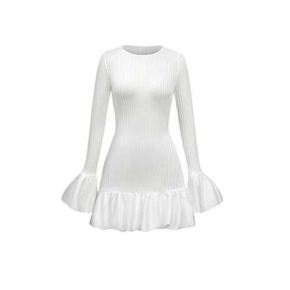 Levoire | Robe Mini Blanche Avec Détails Volants L