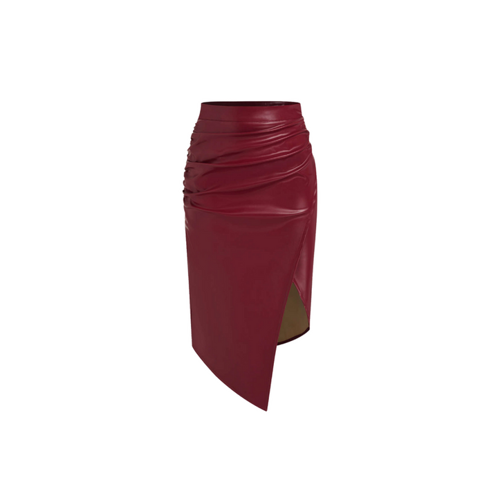 Levoire | Jupe En Cuir Synthétique Fatale Bordeaux