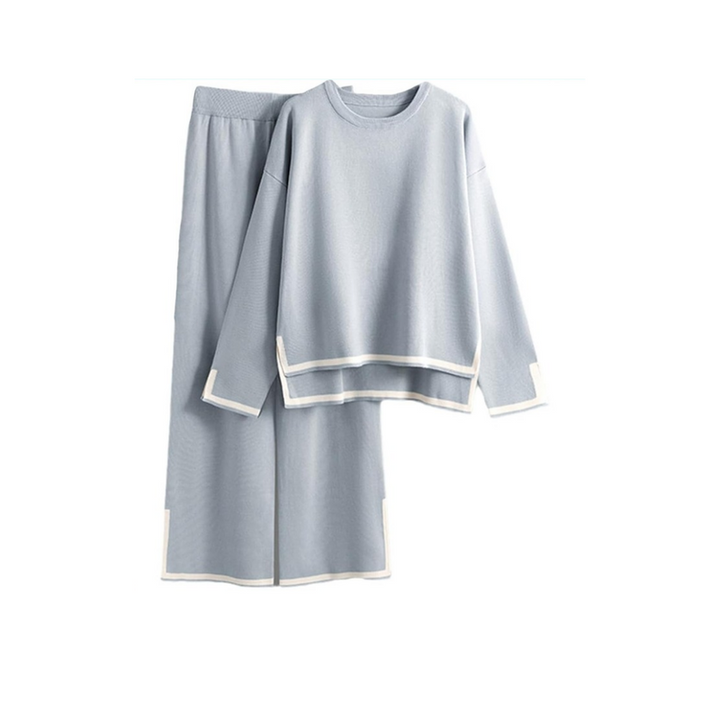 Levoire | Ensemble Pour Femmes Ensemble Cozy Deux Pièces Avec Détails Contraste Bleu clair