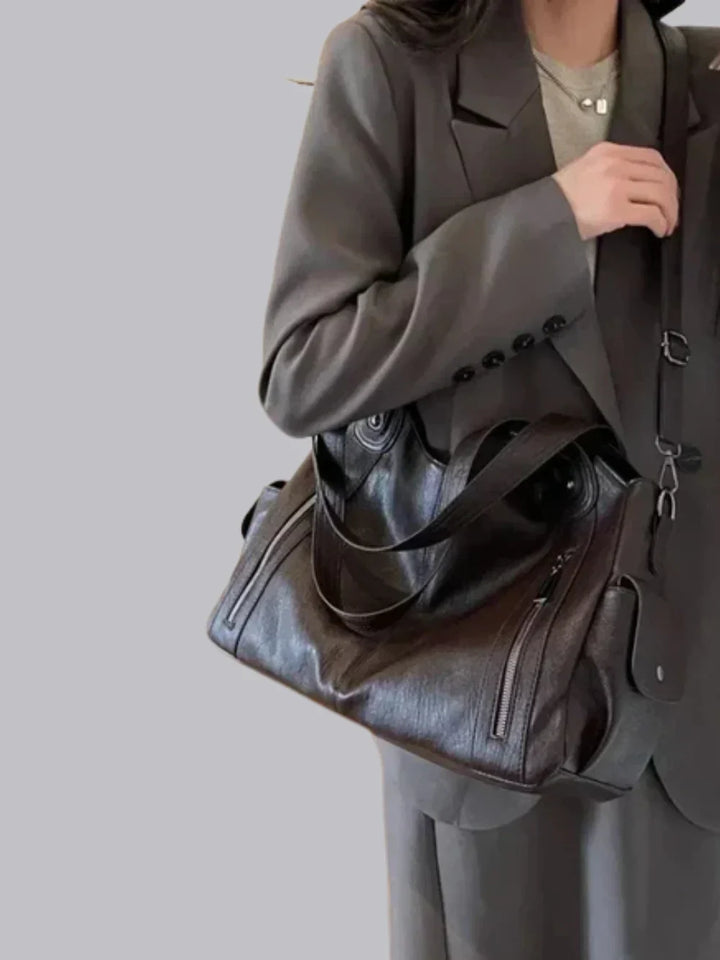 Levoire | Sac À Main En Cuir Classique Avec Des Détails Zippés Pour Femmes