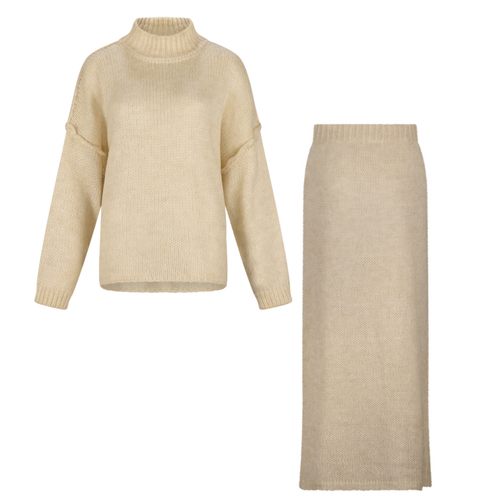 Levoire | Ensemble De Tricot Avec Fil Doux Et Instructions Beige