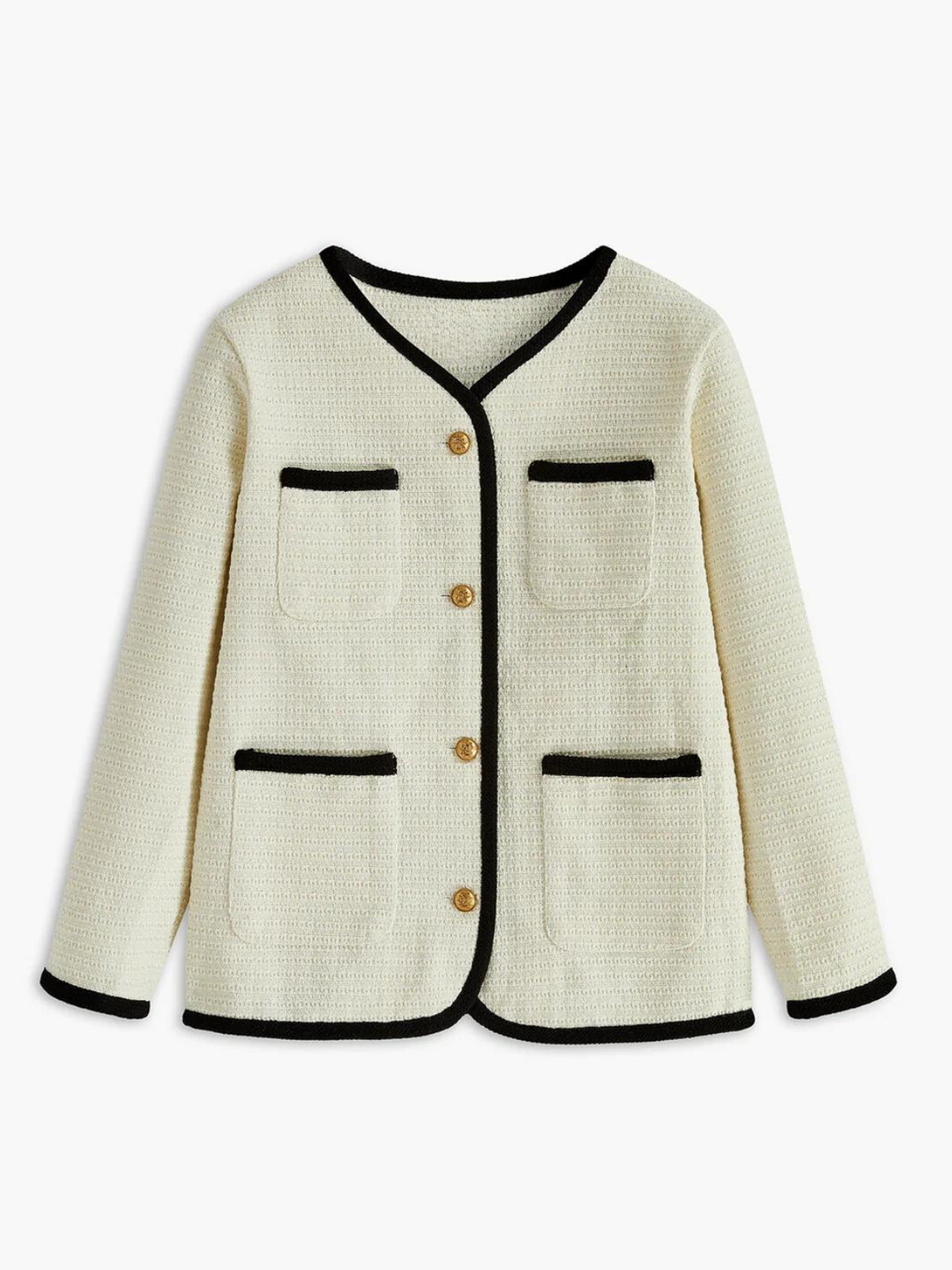 Levoire | Veste En Tricot À Poches Contrastées Blanc
