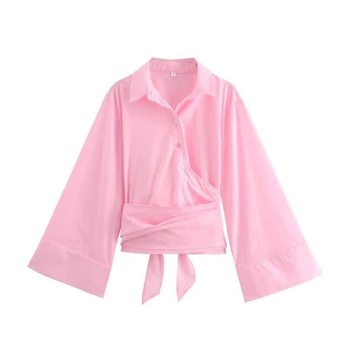 Levoire | Blouse Avec Manches Amples Et Ceinture Rosa