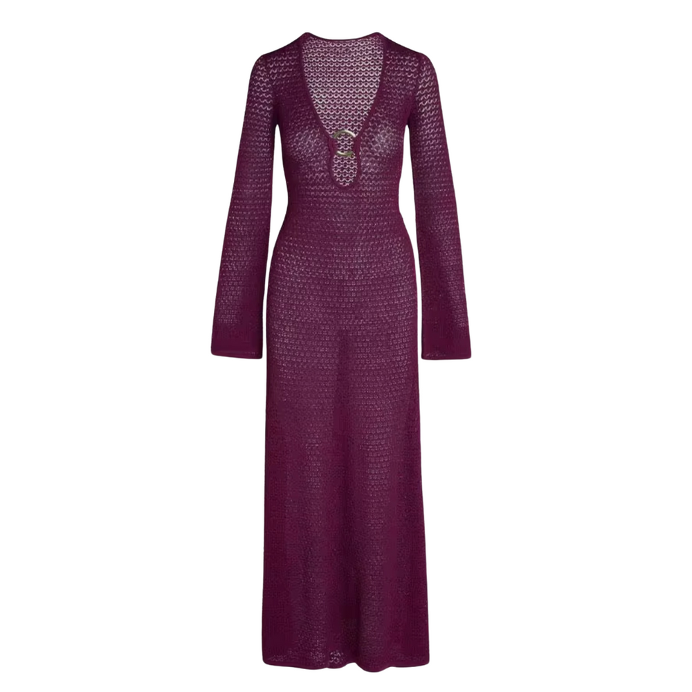 Levoire | Robe Maxi Tricot Avec Détail Découpé Violet
