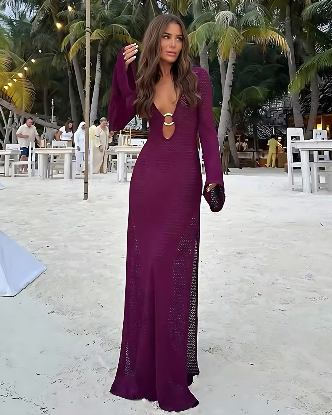 Levoire | Robe Maxi Tricot Avec Détail Découpé