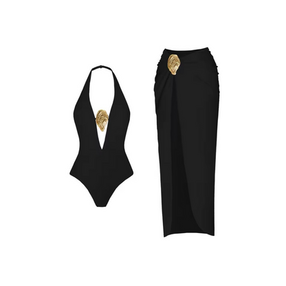 Levoire | Maillot De Bain & Ensemble Jupe Portefeuille Noir