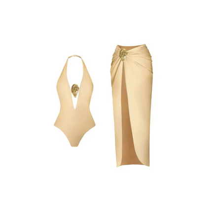 Levoire | Maillot De Bain & Ensemble Jupe Portefeuille Beige