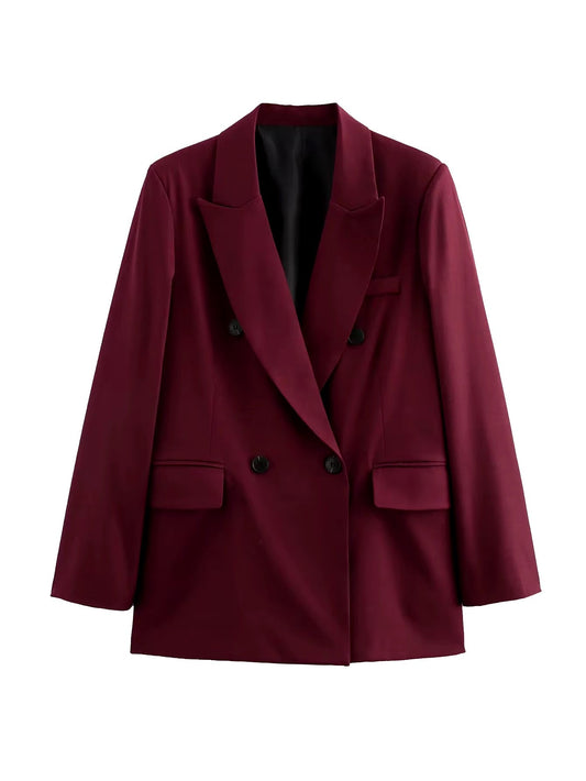 Levoire | Blazer Bordeaux À Double Boutonnage