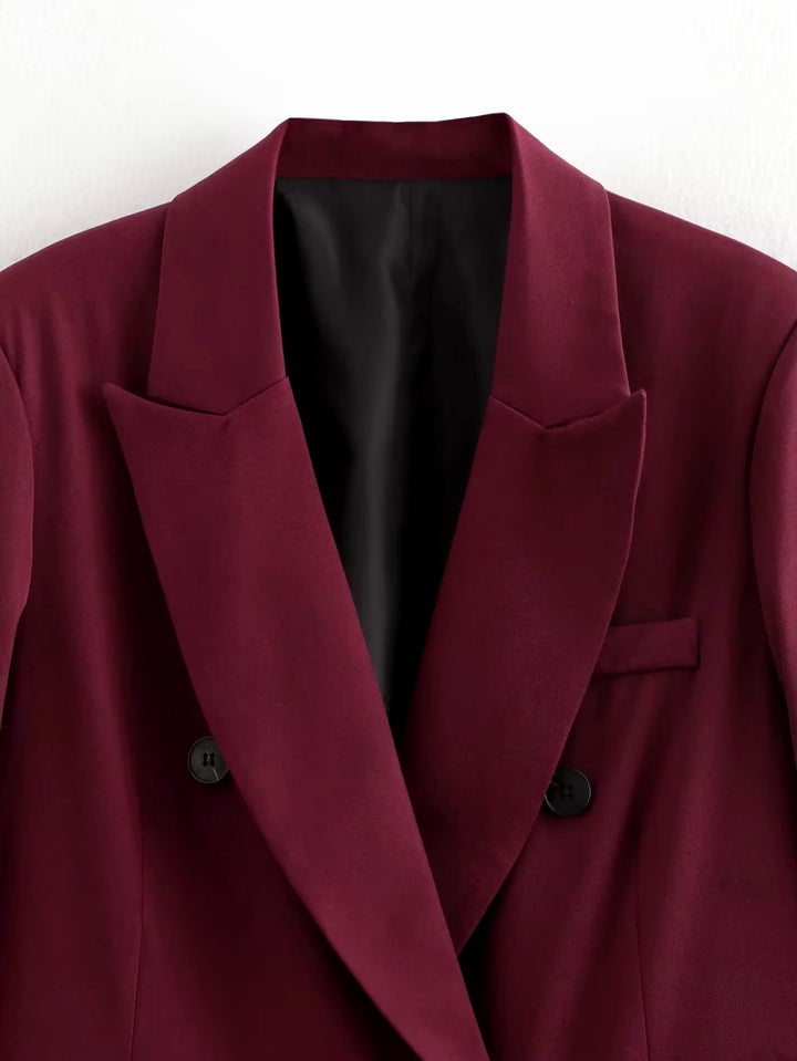 Levoire | Blazer Bordeaux À Double Boutonnage