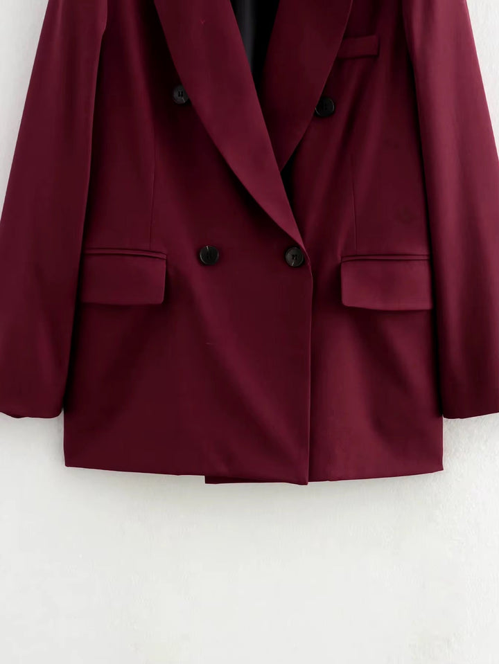 Levoire | Blazer Bordeaux À Double Boutonnage