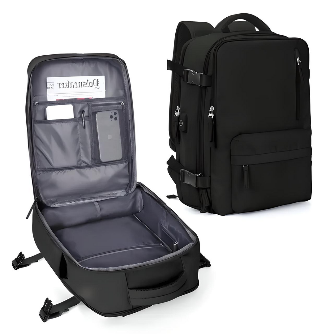 Levoire | Sac À Dos Extensible Pour Bagages À Main Noir