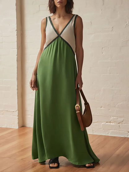 Levoire | Robe Élégante À Décolleté En V Vert (Presque épuisé)