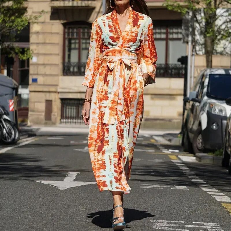 Levoire | Robe Maxi Orange Pour Femmes