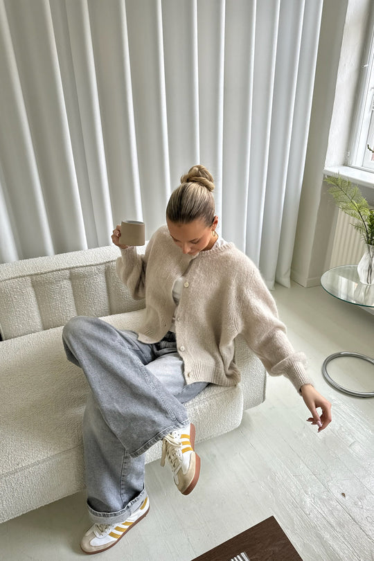 Levoire | Pull Femme Cardigan Avec Boutons Brun clair