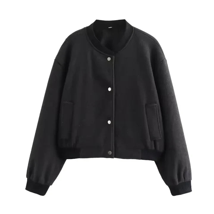 Levoire | Pull en tricot à manches longues pour femmes bouton en bas Noir
