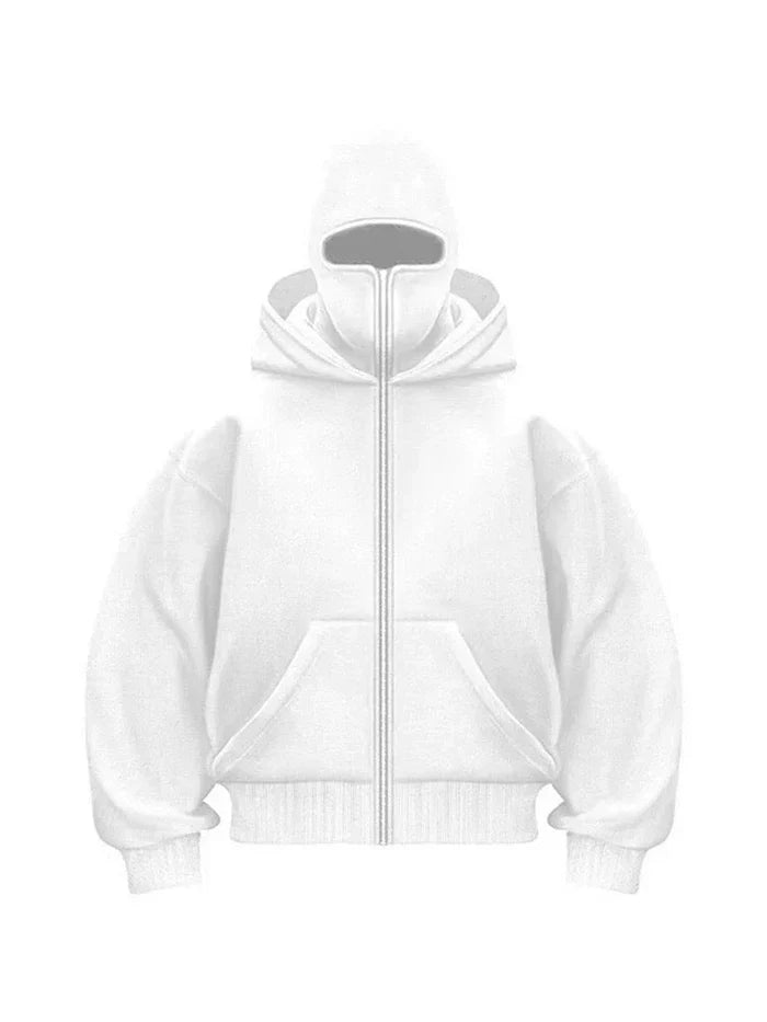 Levoire | Sweat À Capuche À Fermeture Éclair Intégrale Blanc