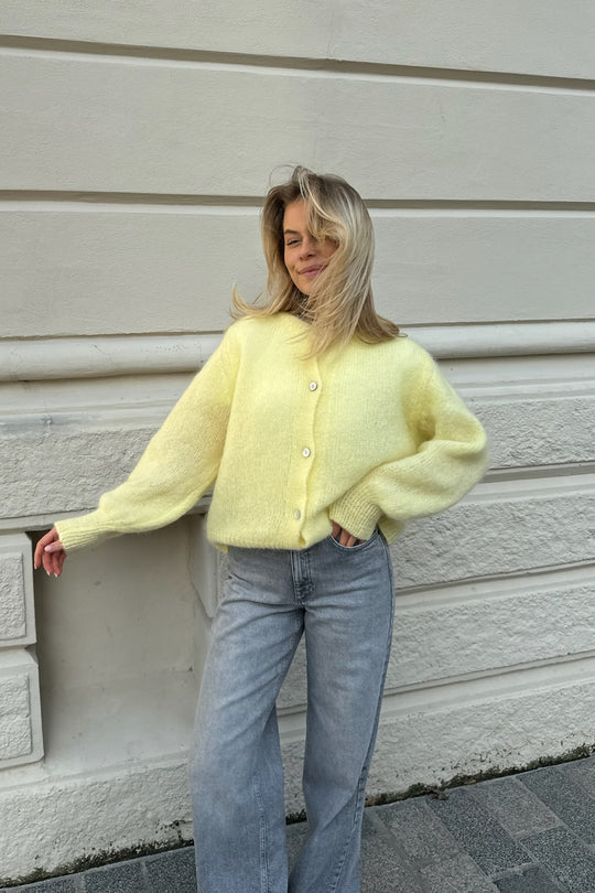 Levoire | Pull Femme Cardigan Avec Boutons Jaune