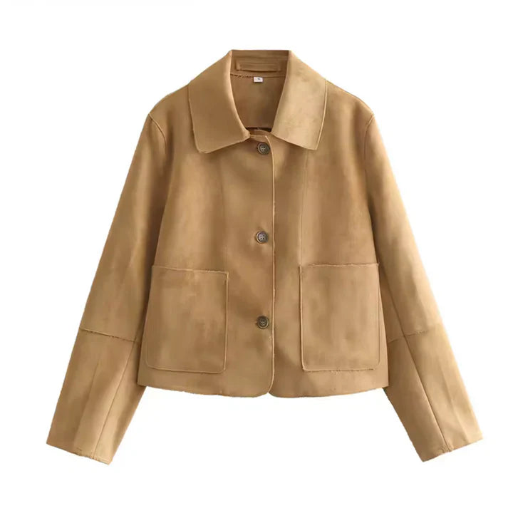 Levoire | Veste courte à boutons en duvet manches longues Kaki