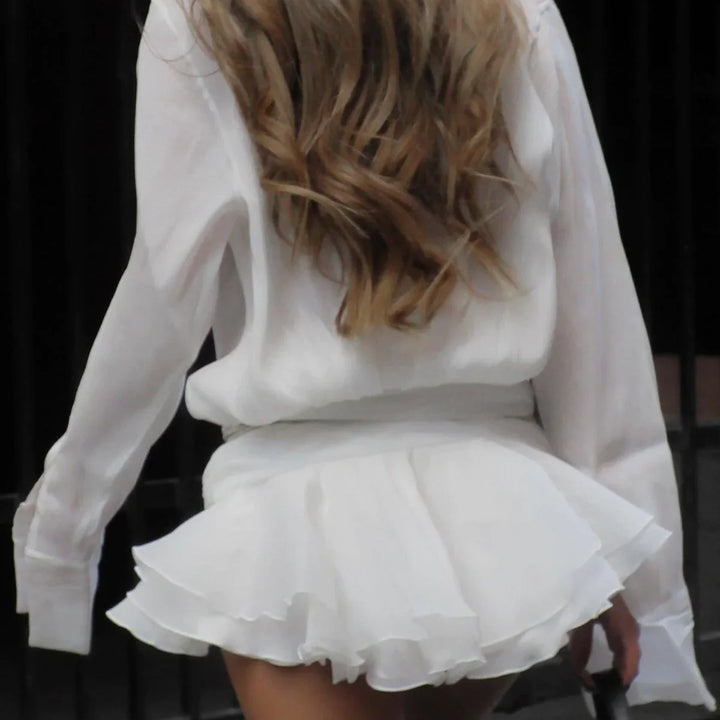 Levoire | Bouchic Plissé Chemise Mini Robe