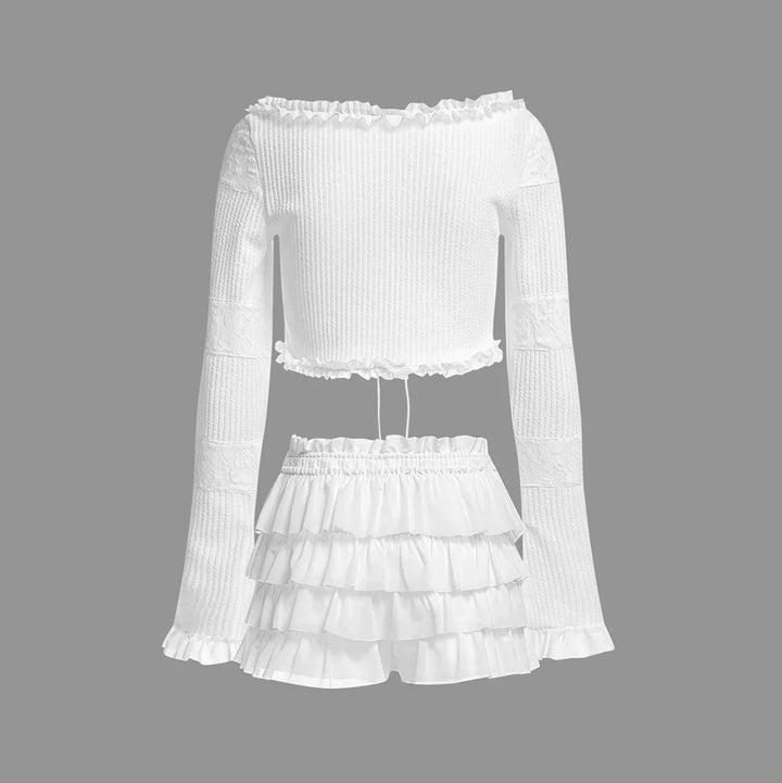Levoire | Energy Ruffles Top Avec Shorts Ensemble Deux Pièces