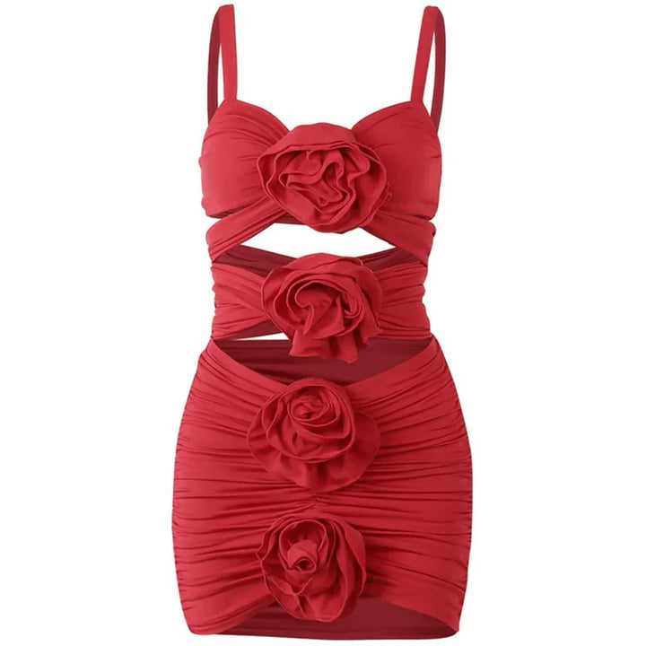 Levoire | Robe Mini À Ruchés Découpée En Rose