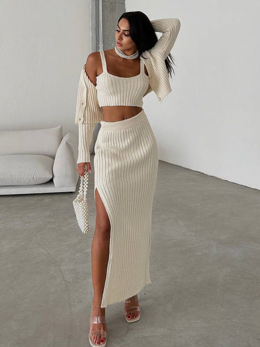 Levoire | Ensemble En Tricot Élégant Trois Pièces