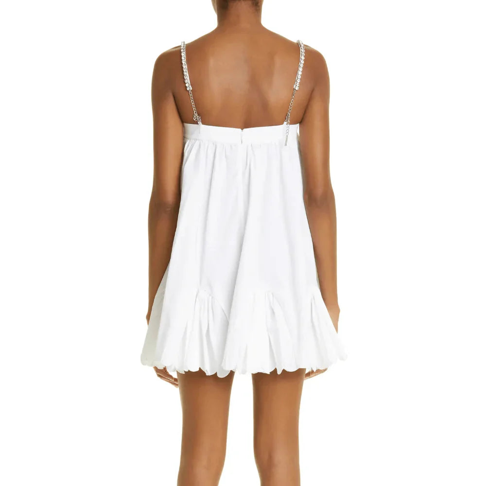 Levoire | Paris Popeline Mini Robe À Ourlet Festonné
