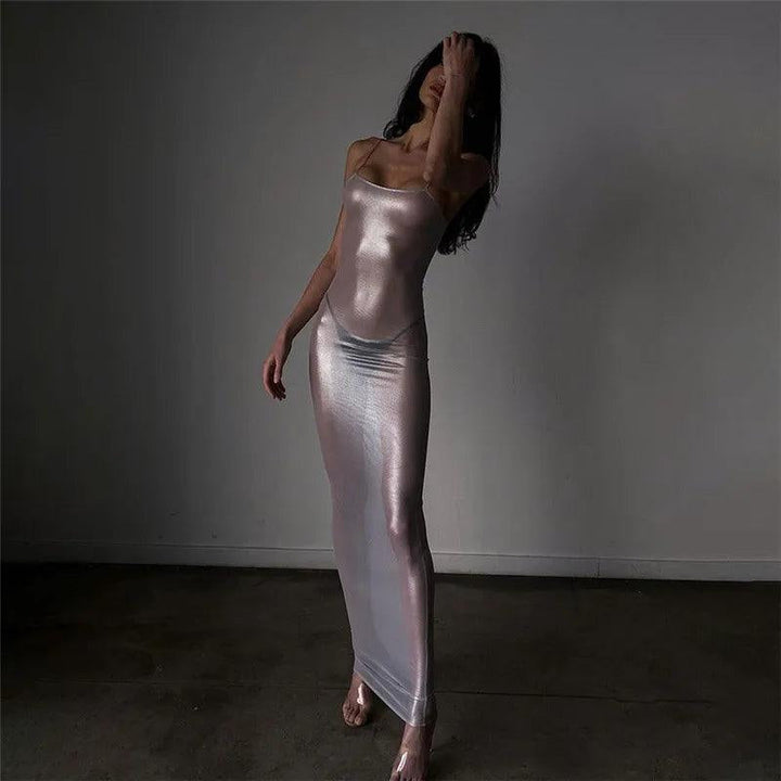 Levoire | Robe Maxi Métallique Transparente