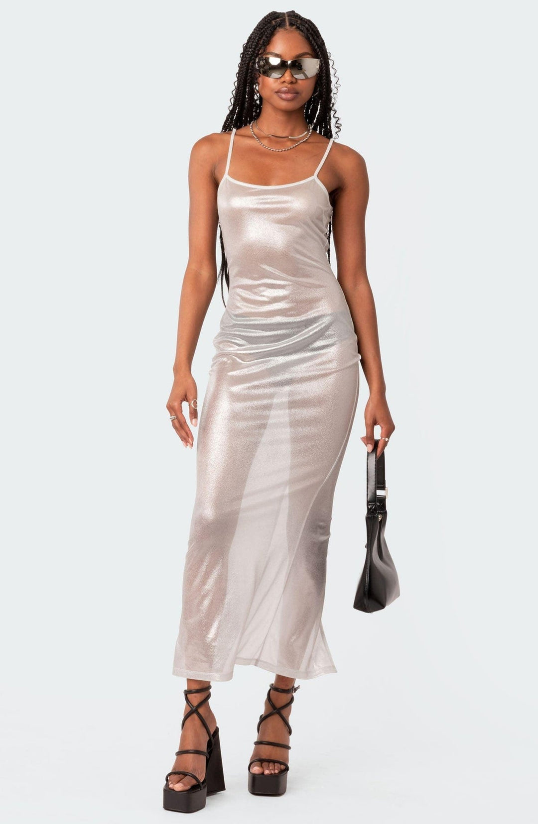Levoire | Robe Maxi Métallique Transparente