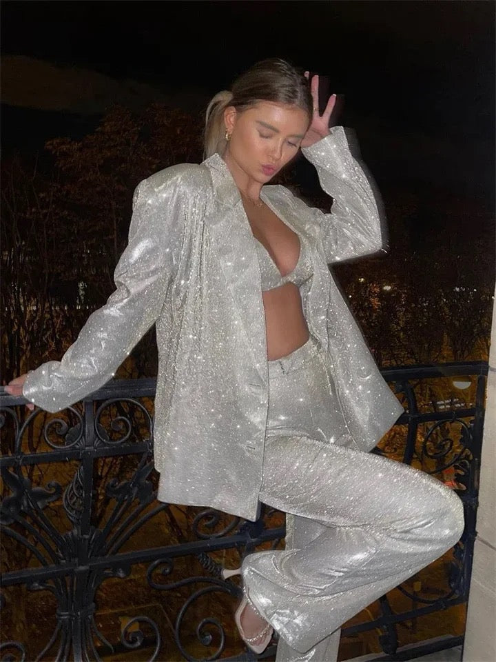 Levoire | Brillance Sensation Suit De Desses Argent Brillant 3 pièces M