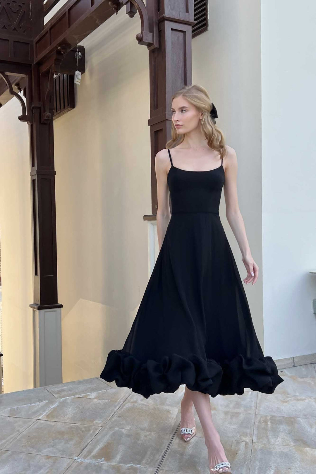 Levoire | Bustier Midi Robe Noir profond