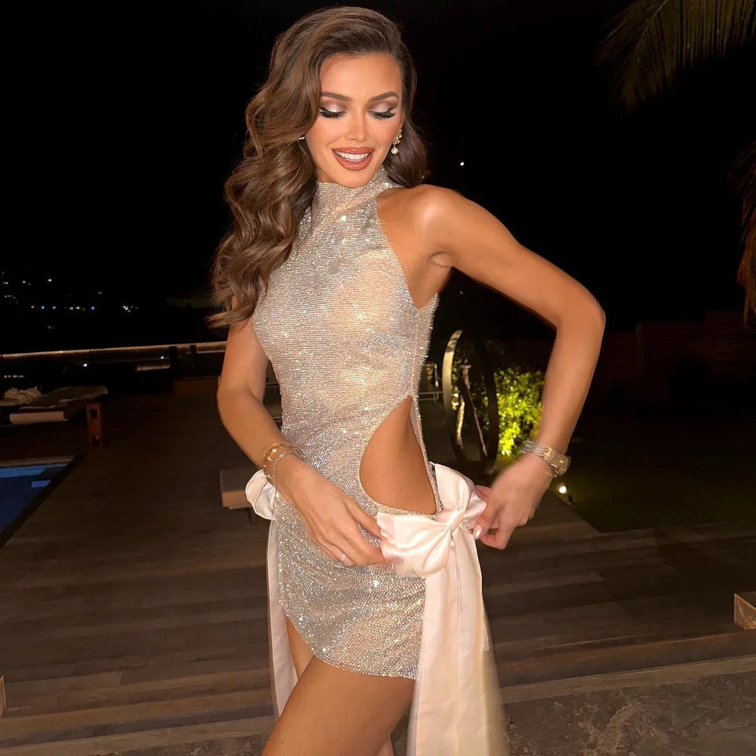 Levoire | Amour Fliege Découpe Pailleté Mini Robe