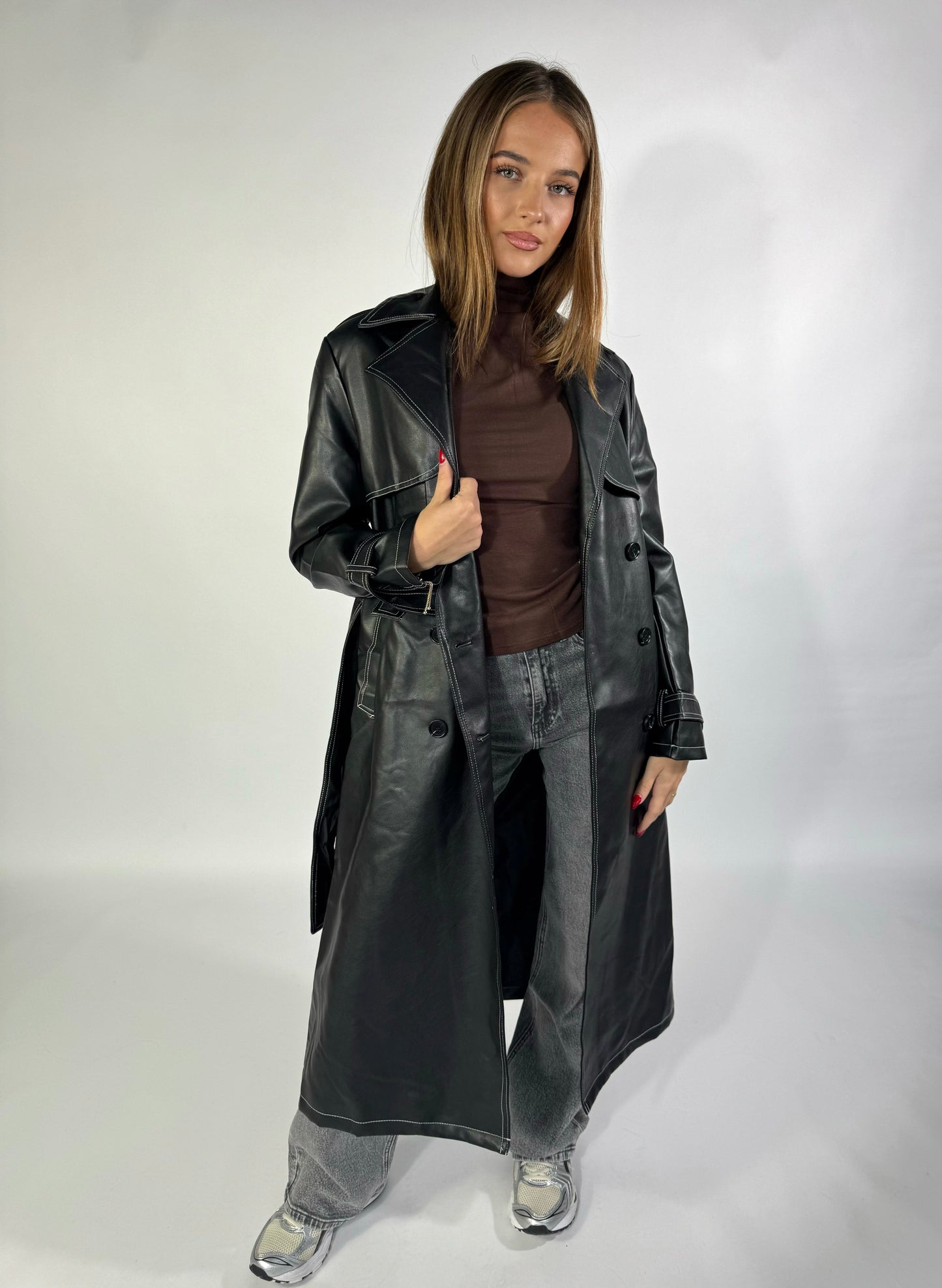 Levoire | Long Veste En Similicuir XS Noir