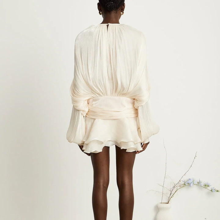 Levoire | Plissé T-Shirt À Volants Mini Robe