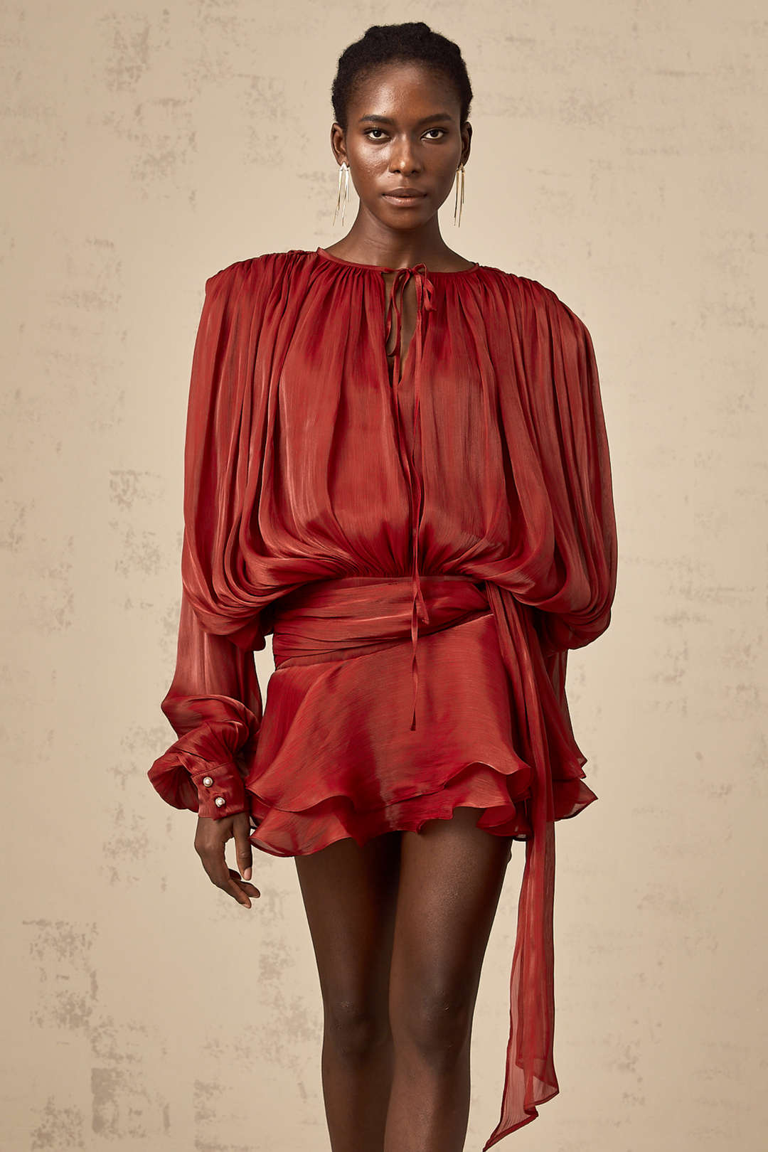 Levoire | Plissé T-Shirt À Volants Mini Robe