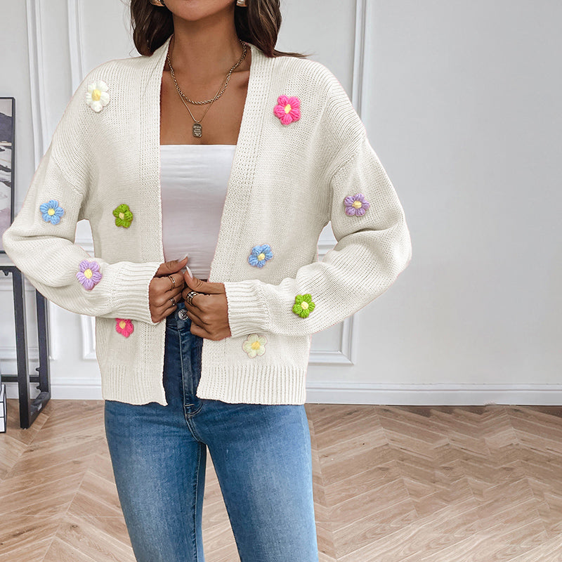 Levoire | Tricoté Fleuri 3D Blanc
