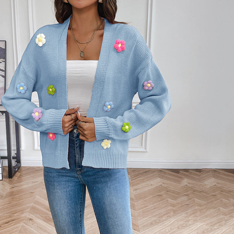 Levoire | Tricoté Fleuri 3D Bleu