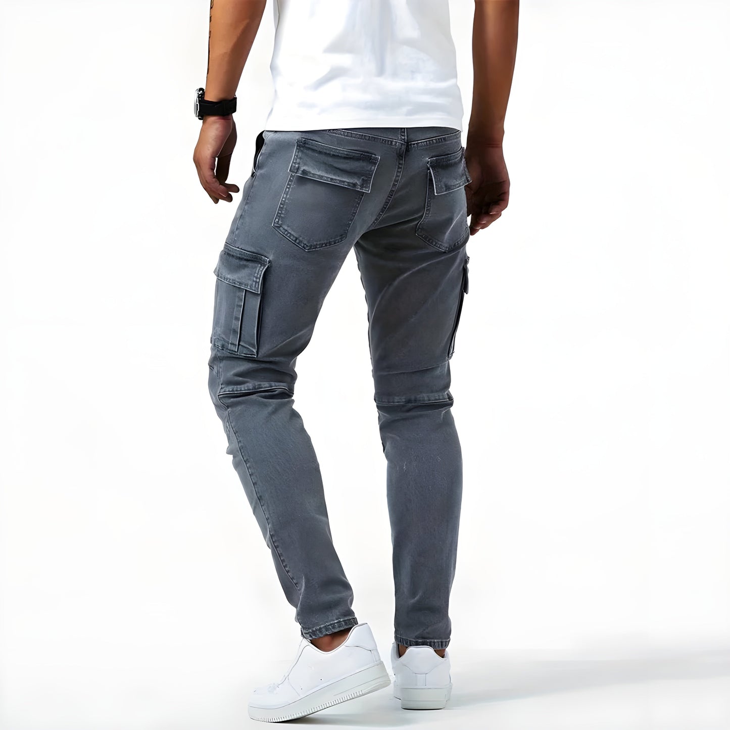 Levoire | Rento Coupe Slim Fit Pantalons Cargo En Denim À Coutures Latérales