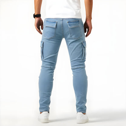 Levoire | Rento Coupe Slim Fit Pantalons Cargo En Denim À Coutures Latérales
