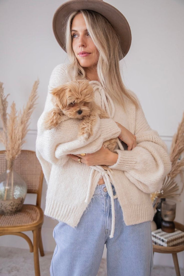 Levoire | Élégante Veste En Tricot Avec Nœud
