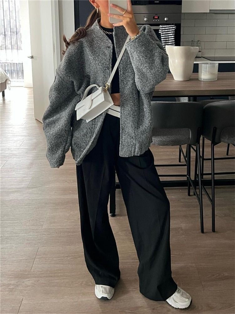 Levoire | Veste Bomber Surdimensionnée Pour Un Style Décontracté